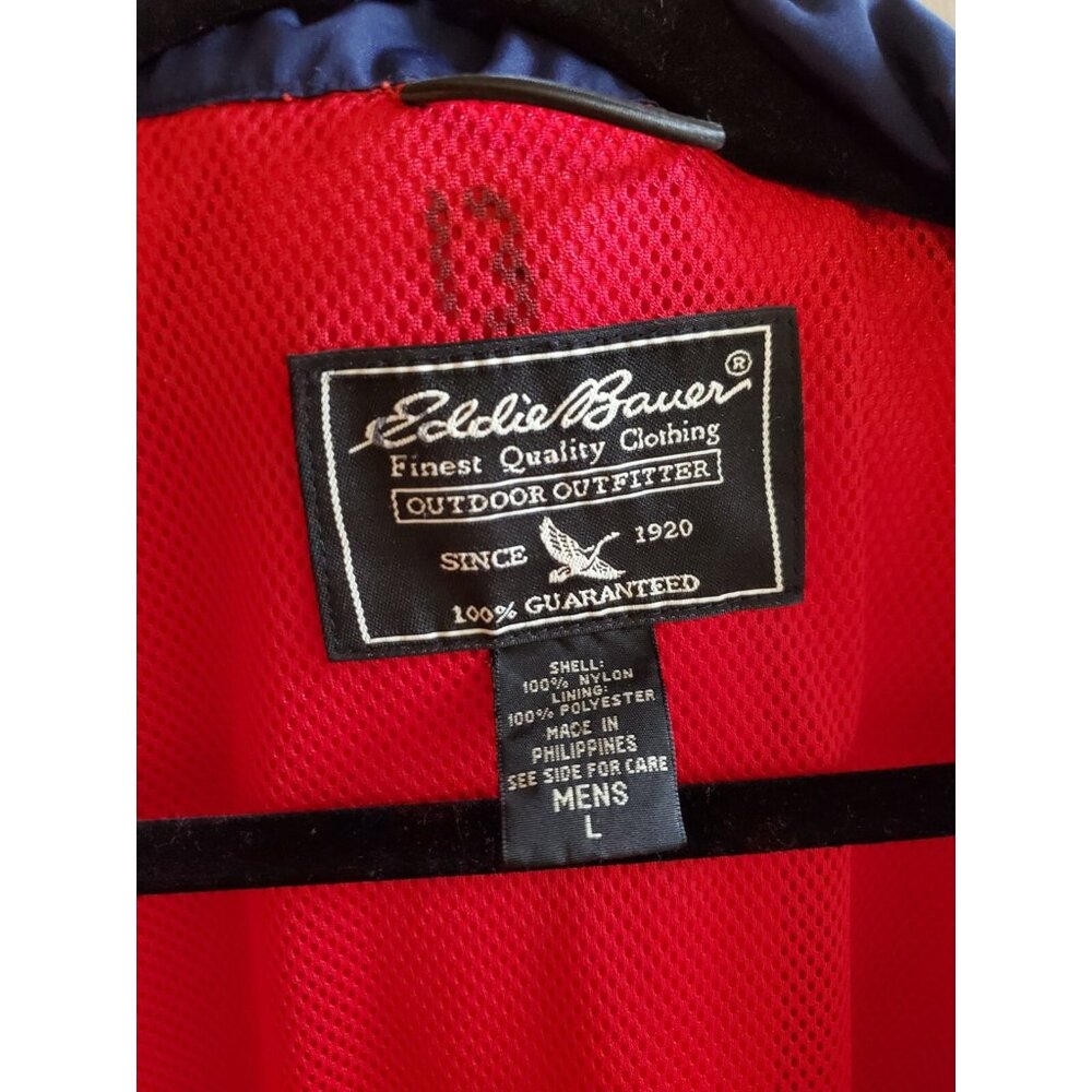 Eddie Bauer Red Lightweight Nylon Jacket Sz L Gorpcore Outdoors Hiking Camping - Picture 5 of 12